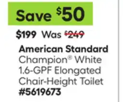 Lowe's Champion White 1.6-GPF Elongated Chair-Height Toilet offer