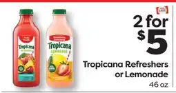 Weis Markets Tropicana Refresher or Lemonade offer