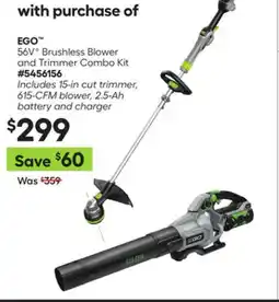 Lowe's EGO 56VG Brushless Blower and Trimmer Combo Kit offer