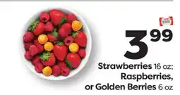 Weis Markets Strawberries 16 oz Raspberries, or Golden Berries 6 oz offer