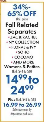 Boscov's Fall Related Separates offer