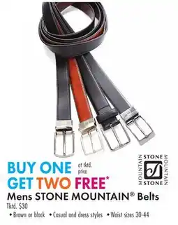 Boscov's Mens STONE MOUNTAIN Belts offer