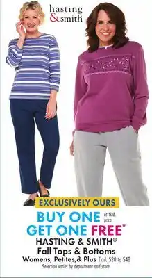 Boscov's HASTING & SMITH Fall Tops & Bottoms offer