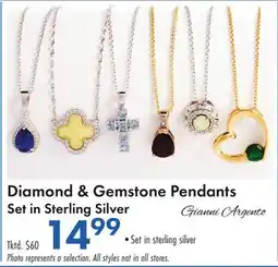 Boscov's Gianni Argento Diamond & Gemstone Pendants Set in Sterling Silver offer