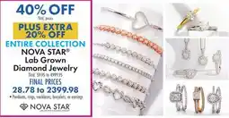 Boscov's ENTIRE COLLECTION NOVA STAR Lab Grown Diamond Jewelry offer