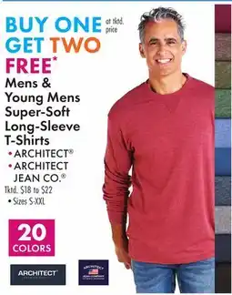 Boscov's Mens & Young Mens Super-Soft Long-Sleeve T-Shirts offer