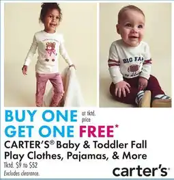 Boscov's CARTER'S Baby & Toddler Fall Play Clothes, Pajamas, & More offer