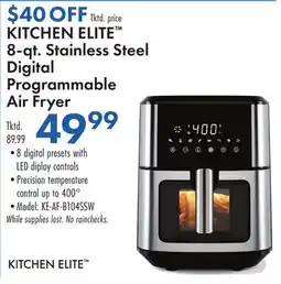Boscov's KITCHEN ELITE 8-qt. Stainless Steel Digital Programmable Air Fryer offer
