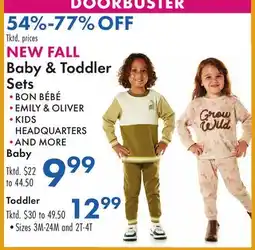Boscov's NEW FALL Baby & Toddler Sets offer
