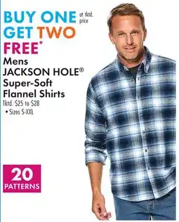 Boscov's Mens JACKSON HOLE Super-Soft Flannel Shirts offer