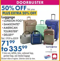 Boscov's Luggage offer
