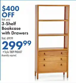 Boscov's 3-Shelf Bookcase with Drawers offer