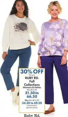 Boscov's RUBY RD. Fall Collections offer