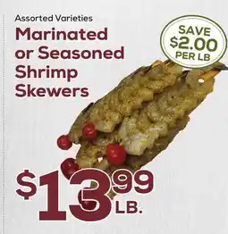 DeCicco & Sons Marinated or Seasoned Shrimp Skewers offer