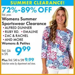 Boscov's Womens Summer Sportswear Clearance offer