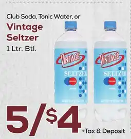 DeCicco & Sons Club Soda, Tonic Water, or Vintage Seltzer offer