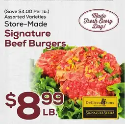 DeCicco & Sons Signature Beef Burgers offer