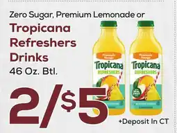 DeCicco & Sons Zero Sugar, Premium Lemonade or Tropicana Refresher Drinks offer