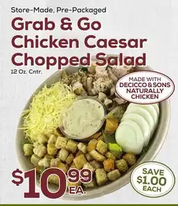 DeCicco & Sons Store-Made, Pre-Packaged Grab & Go Chicken Caesar Chopped Salad offer