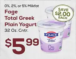DeCicco & Sons Fage Total Greek Plain Yogurt offer