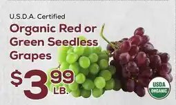 DeCicco & Sons Organic Red or Green Seedless Grapes offer