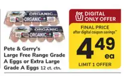 ACME Pete & Gerry's Large Free Range Grade A Eggs or Extra Large Grade A Eggs offer