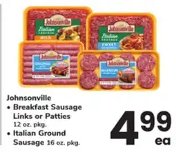 ACME Johnsonville Breakfast Sausage Links or Patties 12 oz. pkg., Italian Ground Sausage 16 oz. pkg offer
