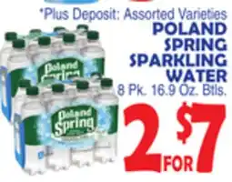 Bravo Supermarkets POLAND SPRING SPARKLING WATER offer