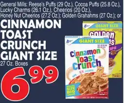 Bravo Supermarkets CINNAMON TOAST CRUNCH GIANT SIZE offer