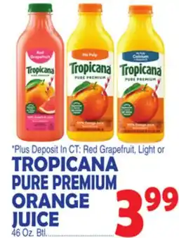 Bravo Supermarkets TROPICANA PURE PREMIUM ORANGE JUICE offer