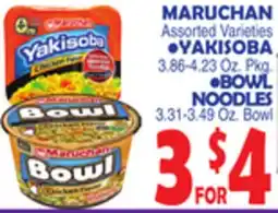 Bravo Supermarkets MARUCHAN • YAKISOBA 3.86-4.23 Oz. Pkg. • BOWL NOODLES 3.31-3.49 Oz. Bowl offer