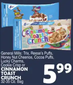 Bravo Supermarkets GENERAL MILLS CINNAMON TOAST CRUNCH offer