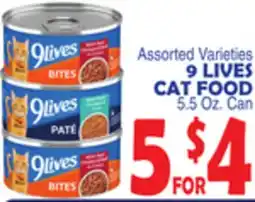 Bravo Supermarkets 9 LIVES CAT FOOD offer