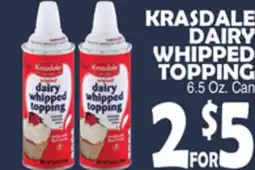 Bravo Supermarkets KRASDALE DAIRY WHIPPED TOPPING offer