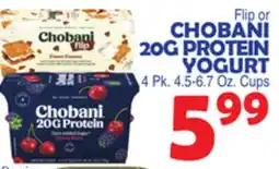 Bravo Supermarkets CHOBANI 20G PROTEIN YOGURT offer