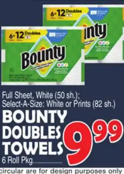 Bravo Supermarkets BOUNTY DOUBLES TOWELS offer