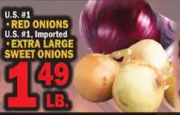 Bravo Supermarkets • RED ONIONS • U.S. #1, Imported EXTRA LARGE SWEET ONIONS offer