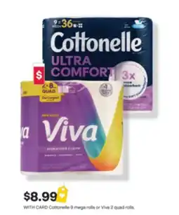 CVS Cottonelle 9 mega rolls or Viva 2 quad rolls offer