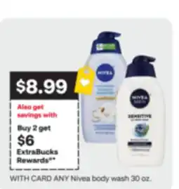CVS ANY Nivea body wash 30 oz offer
