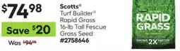 Lowe's Scotts Turf Builder Rapid Grass 16-lb Tall Fescue Grass Seed offer