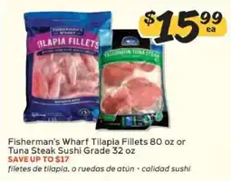 Winn Dixie Fisherman's Wharf Tilapia Fillets or Tuna Steak Sushi Grade offer