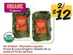 Winn Dixie Know & Love Organic Salads offer