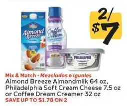 Winn Dixie Almond Breeze Almondmilk, Philadelphia Soft Cream Cheese, Coffee Dream Creamer offer