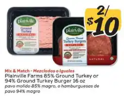 Winn Dixie Plainville Farms Ground Turkey or Turkey Burgers offer