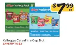Winn Dixie Kellogg's Cereal in a Cup offer
