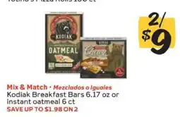 Winn Dixie Kodiak Breakfast Bars or Instant Oatmeal offer