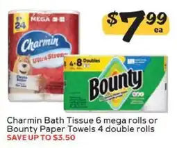 Winn Dixie Charmin Bath Tissue or Bounty Paper Towels offer