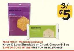 Winn Dixie Know & Love Shredded or Chunk Cheese offer