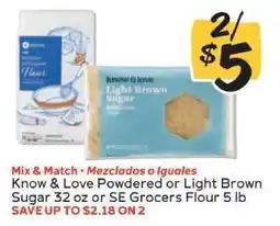 Winn Dixie Know & Love Powdered or Light Brown Sugar 32 oz or SE Grocers Flour 5 lb offer