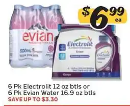 Winn Dixie 6 Pk Electrolit or 6 Pk Evian Water offer